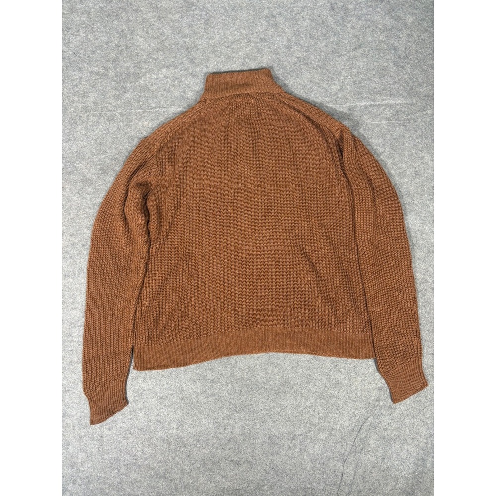 Weatherproof Vintage Mens Large Brown Acrylic Knit Mock Neck Button Sweater L - Picture 11 of 11